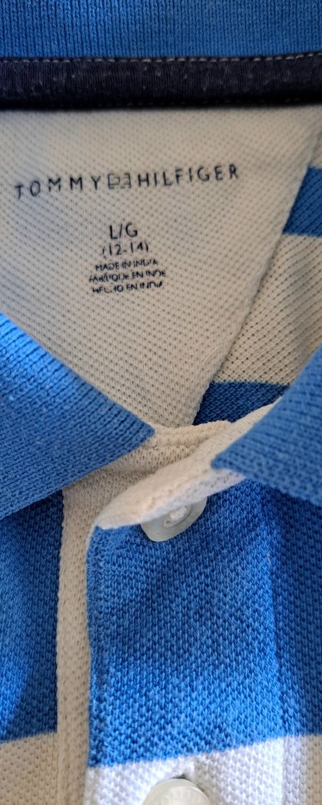 Tommy Hilfiger, koszulka polo w paski, stan bardzo dobry, rozm.152/158