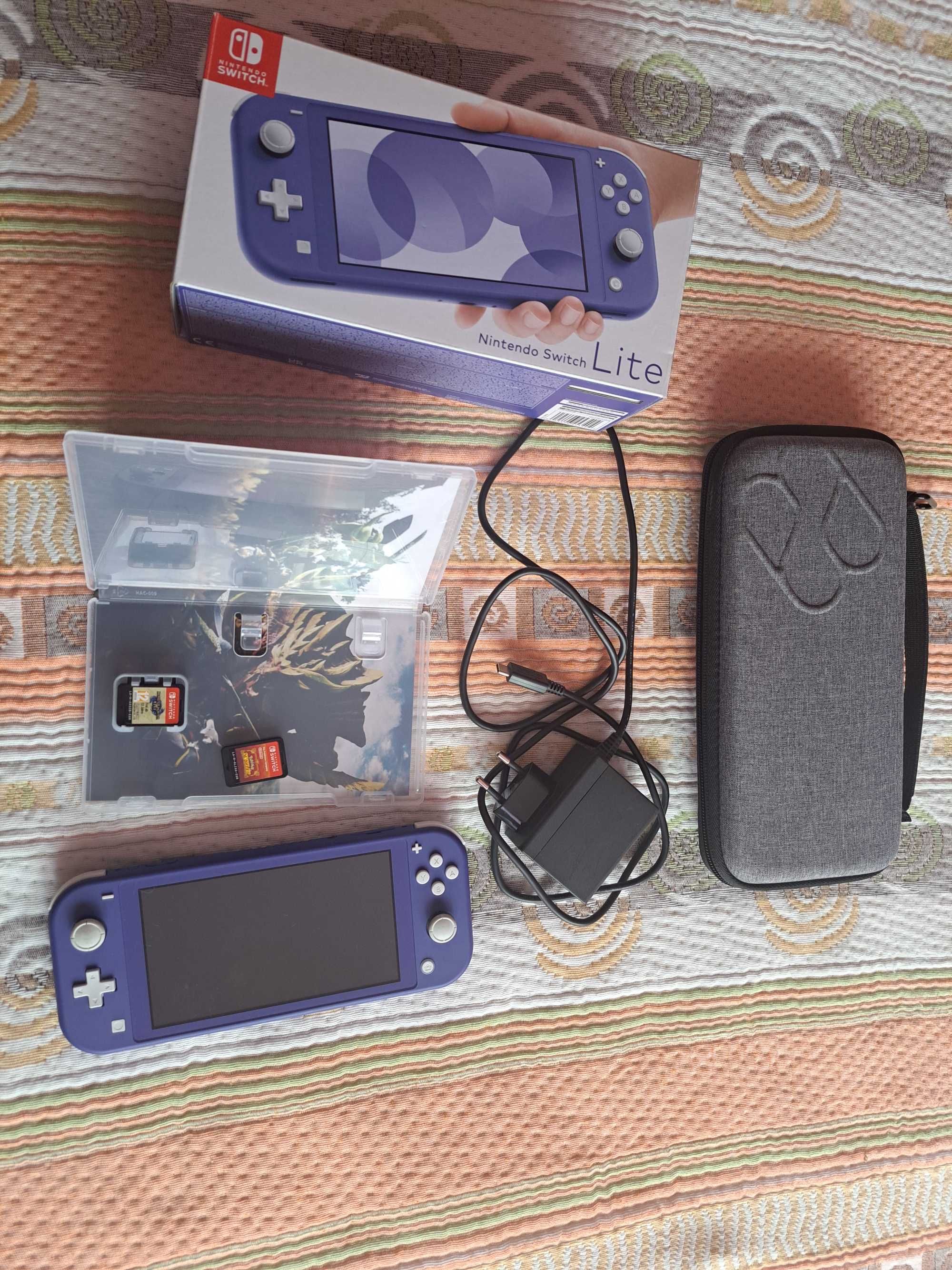 Nintendo switch lite, +2 jogos, bolsa de transporte e micro sd 128gb