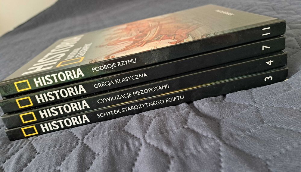 Zestaw 4 Książek kol. HISTORIA National Geographic +GRATIS Super Cena!