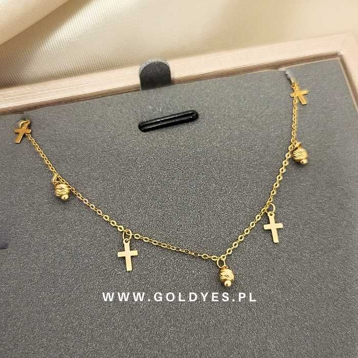 Złoty łańcuszek naszyjnik celebrytka 585 14k D45