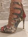 ŚLUB, WESELE, szpilki ZARA, botki, sandały, peep toe, skóra, r.39, wąż