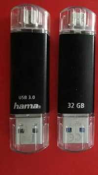Pendrive Hama. 32 GB, dwa porty: micro USB i USB 3.0