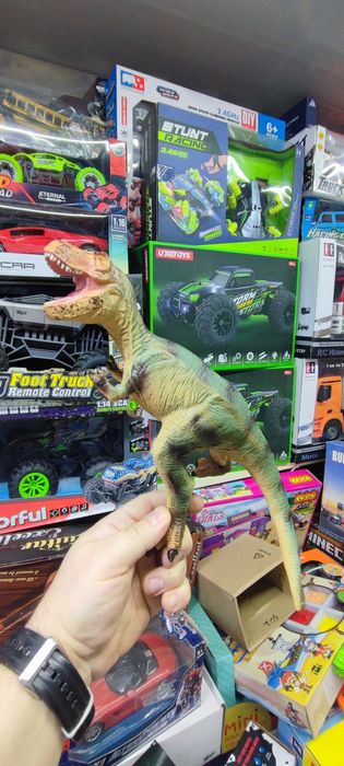 Динозавр резиновый мягкий динозаври м'які резина на батарейках