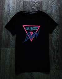 Черная женская футболка топ свитшот худи Guess размер XS