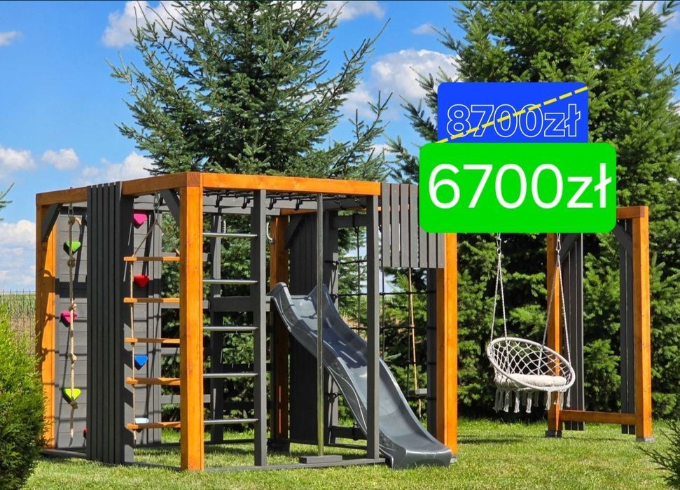 Nowoczesny plac zabaw - duży małpi gaj z huśtawkami
