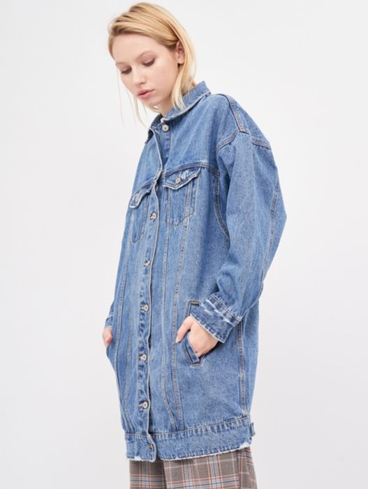 Джинсовый піджак жакет подовжений Pull and Bear