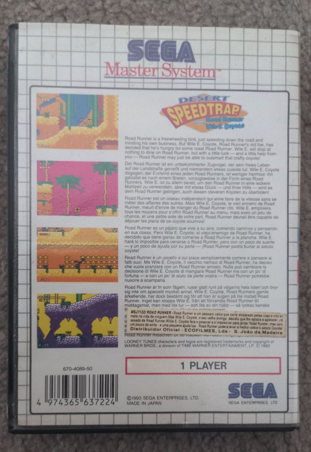 Master System jogo Desert SpeedTrap