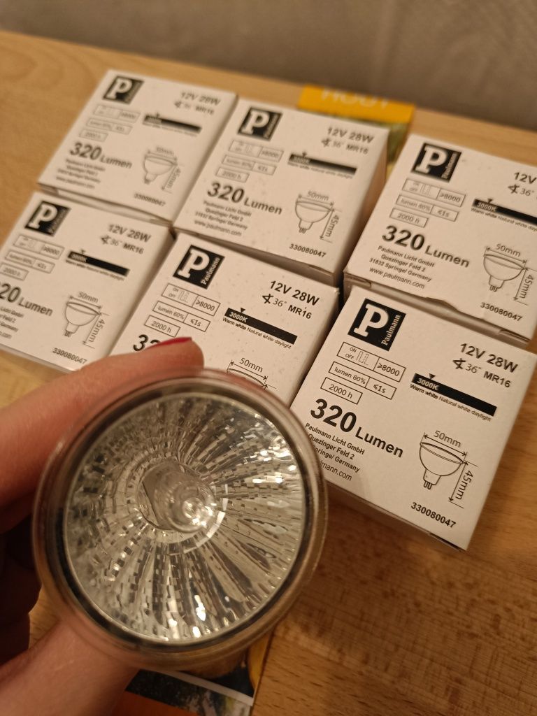 Żarówki 320 Lumen, GU 5.3,6 sztuk,12V 28 W