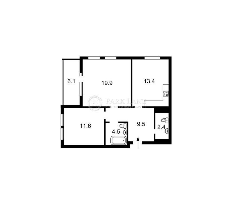 продаж квартири 2 кім. 67,4м 3пов. вул. Бердника 1 ЖК Нивки Парк