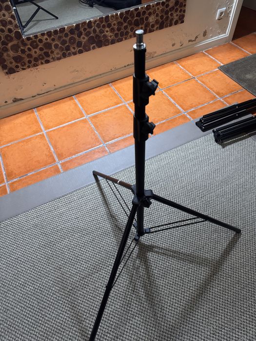 3 Light stands suporte luz fotografia + mala