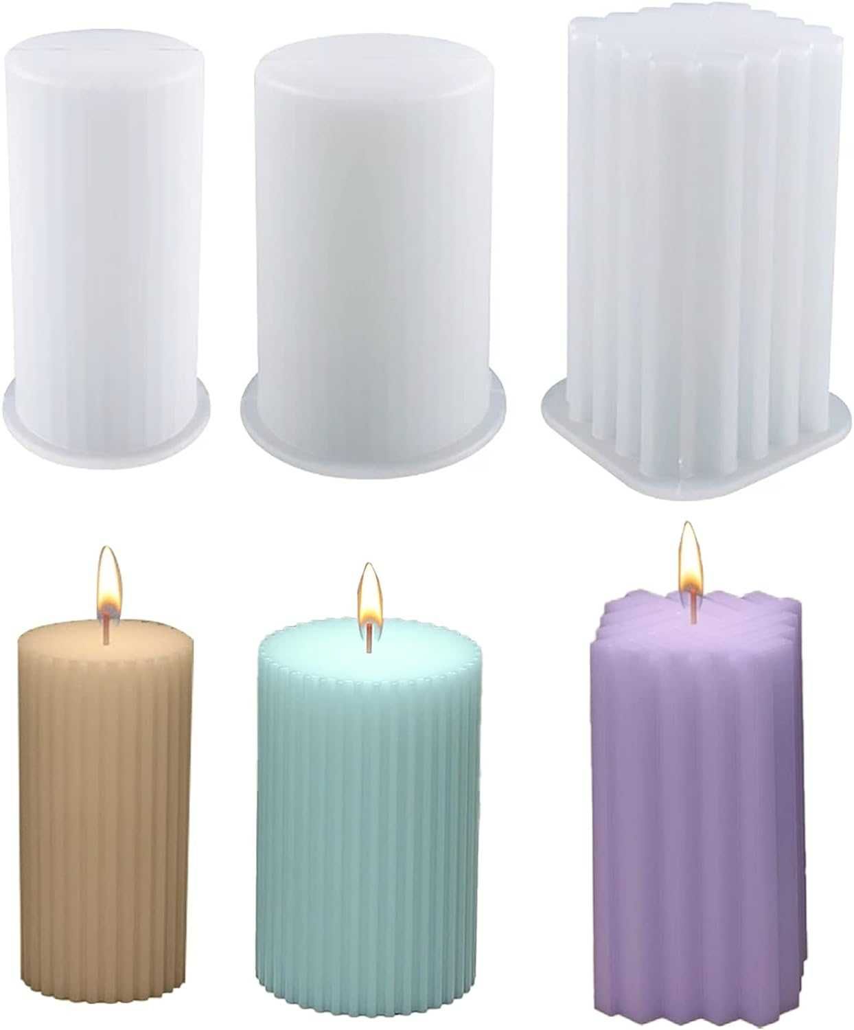 3 sztuki foremek do świec cylindrycznych do odlewania świec