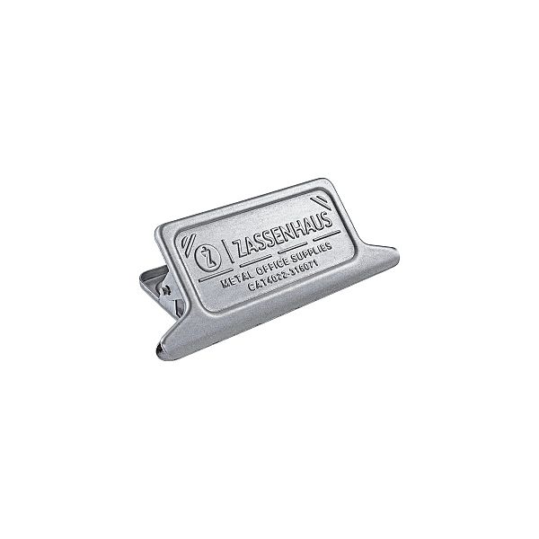 Klips do torebek Zassenhaus, metal, 11,5 x 3,5 x 4,5 cm, srebrny