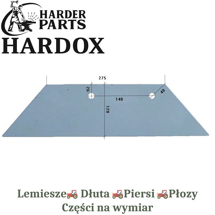 Lemiesz 18 Overum HARDOX 85039/P części do pługa 2X lepsze niż Borowe