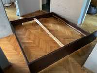 Drewniana rama łóżka, 200 x 220, sosna wenge