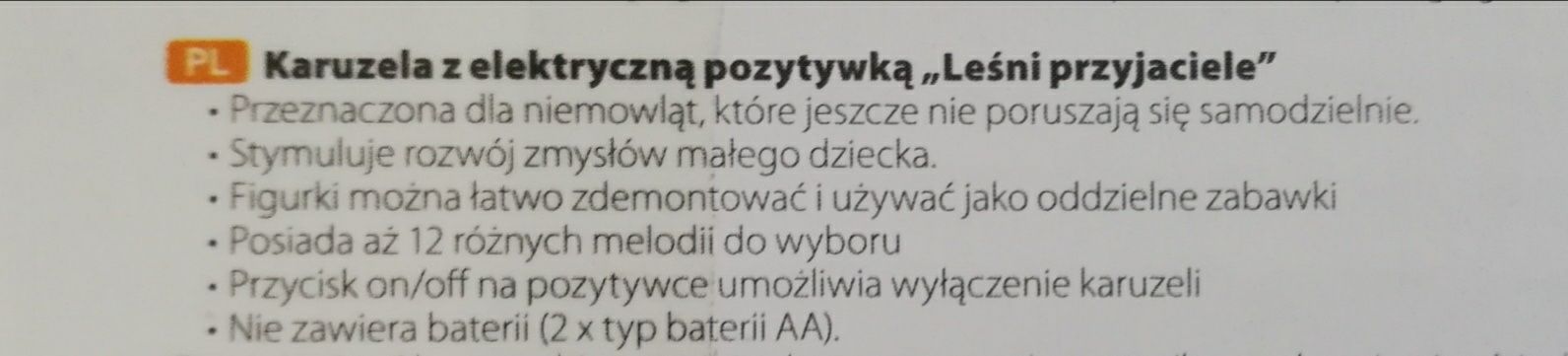 Karuzela z elektryczną pozytywką