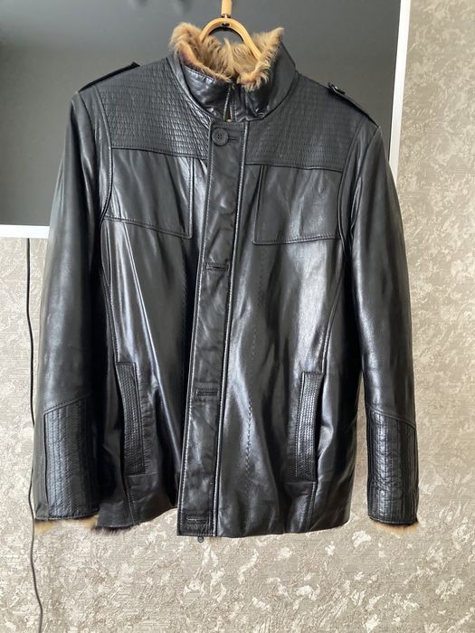 Кожаная куртка зимняя