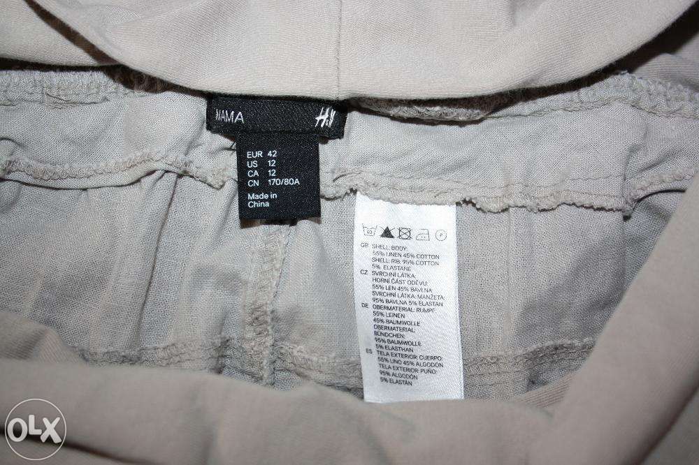 Letnie spodnie ciążowe H&M w kolano rozm. 42