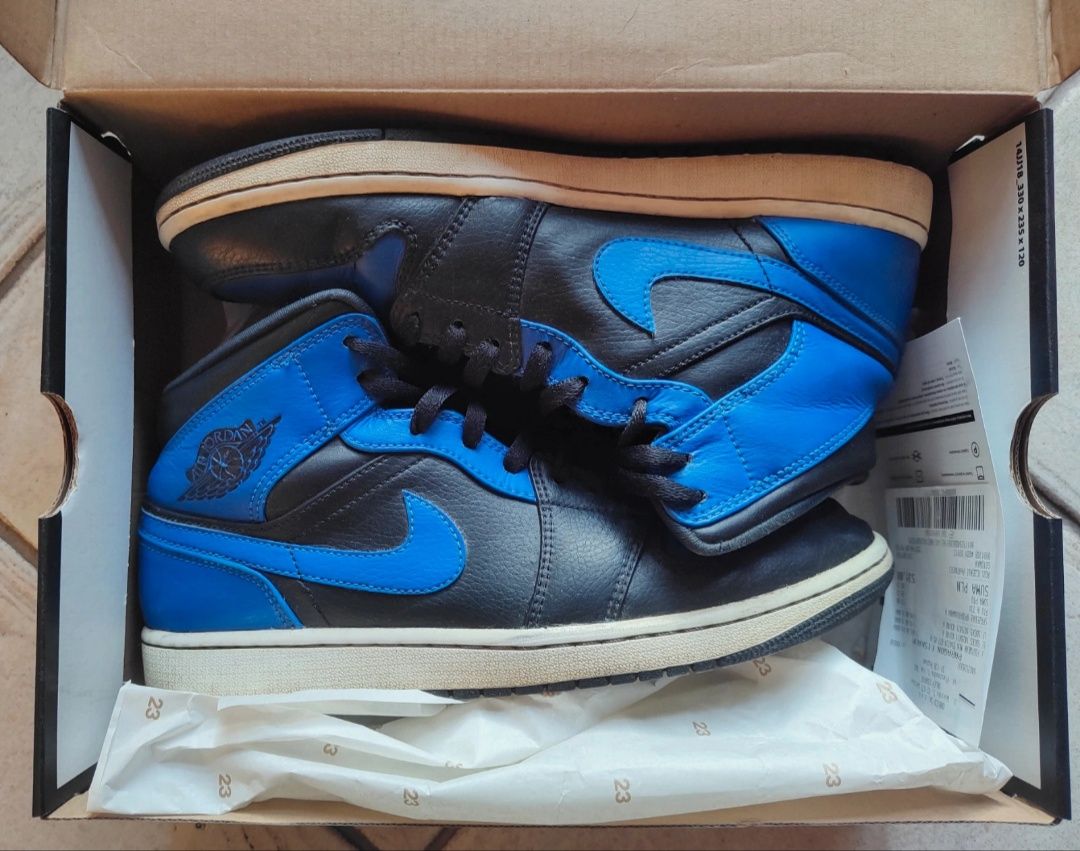 Air Jordan 1 MID Black/hyper royal/white 45