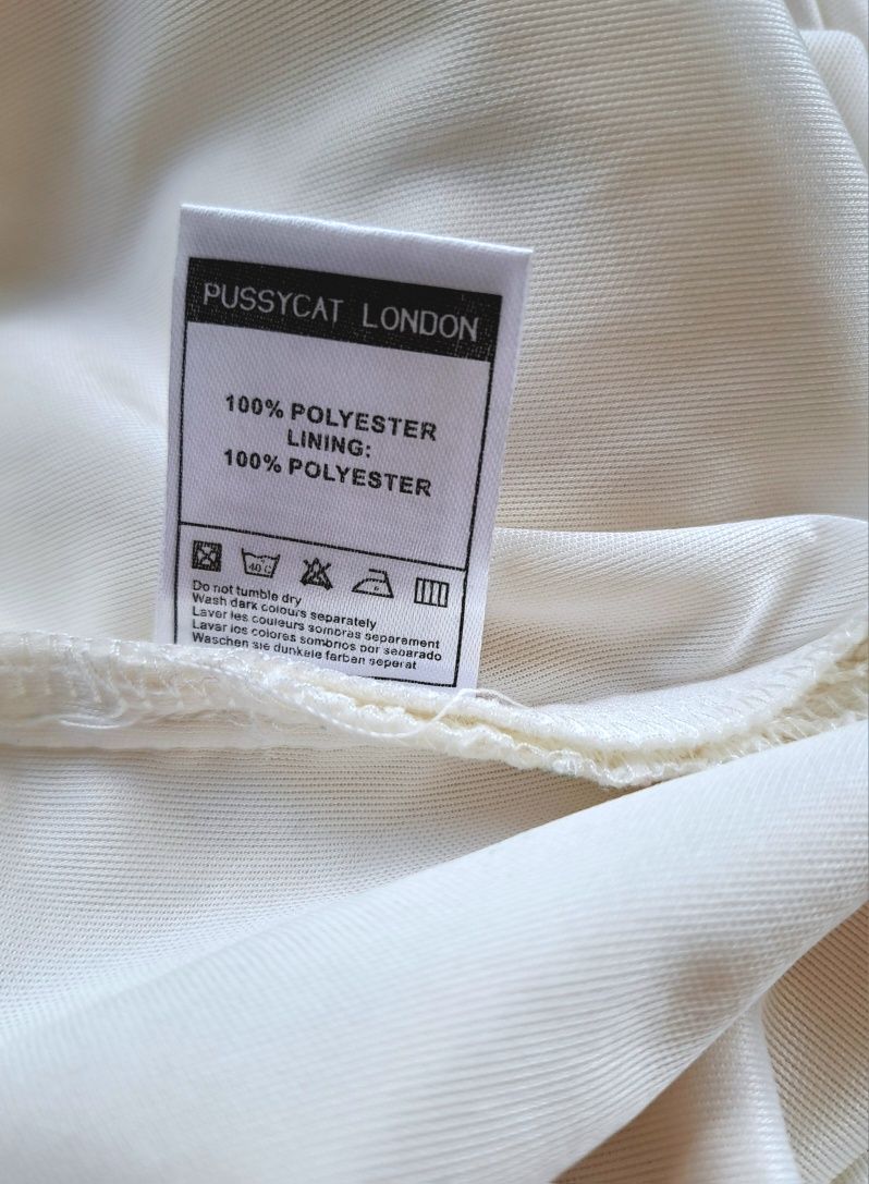 Pussycat London r. M/L sukienka biało kremowa ażurowa koronkowa