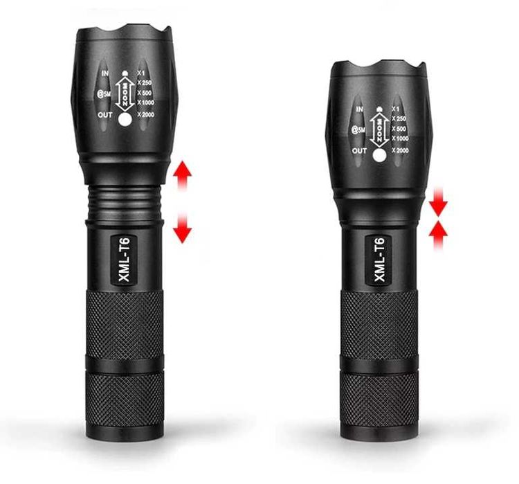 2x LATARKA Taktyczna LED Wojskowa Policyjna T6 i Q5 Zoom 2x Akumulator