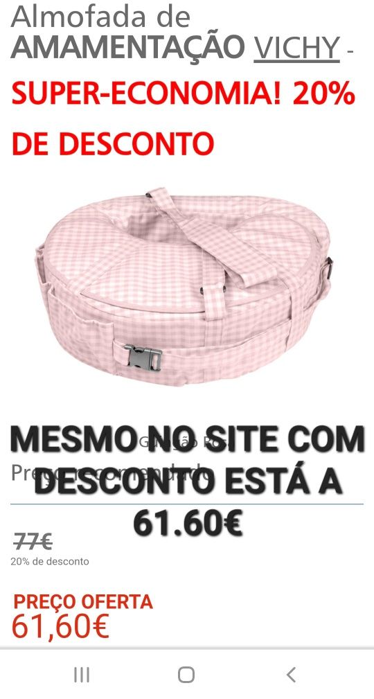 Almofada amamentação rosa Cucut