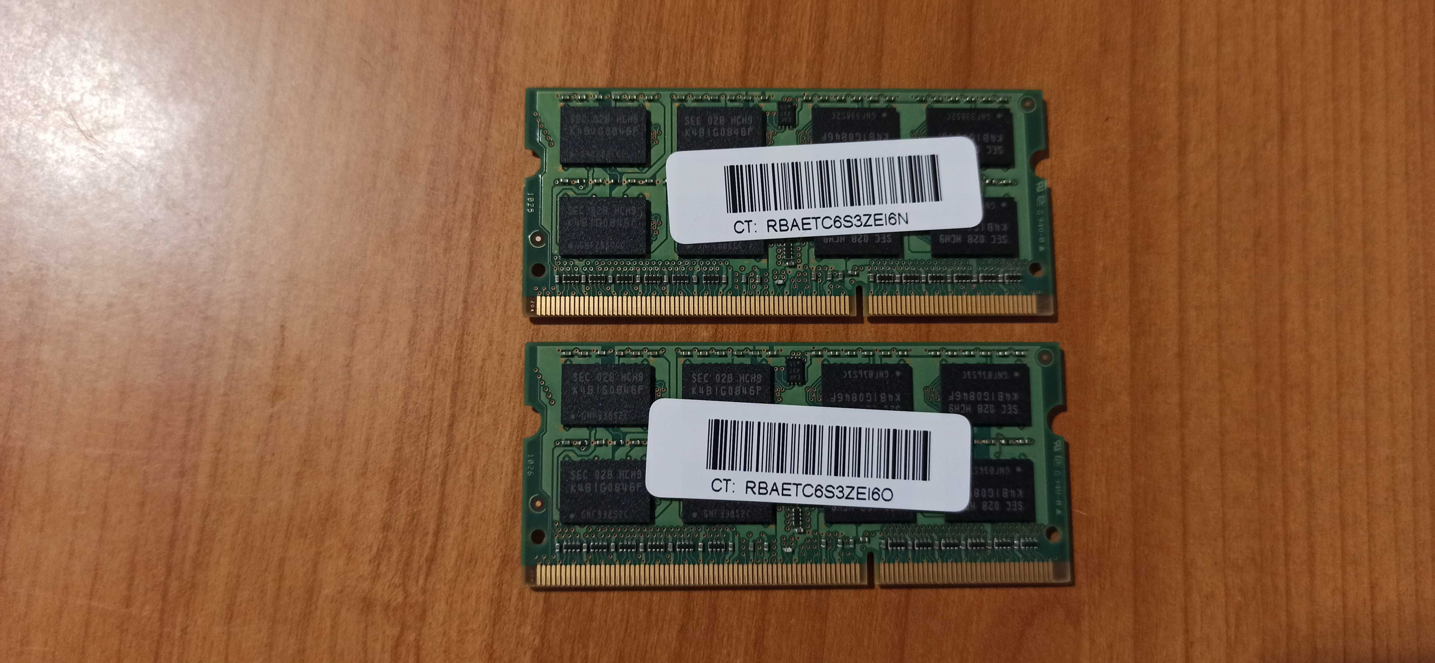 Memórias DDR3 Samsung 2*2GB SO-DIMM 1333MHz CL9