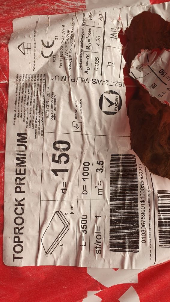 Wełna Rockwool Toprock premium 150, 4 rolki po 3,5m2