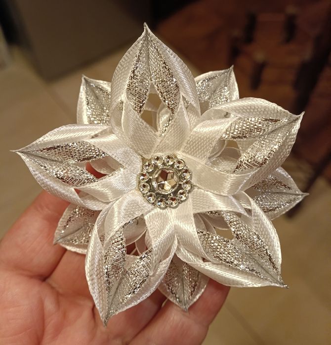 Gwiazdki na choinkę handmade satyna