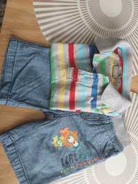 Koszulka polo i spodenki jeansowe r.74