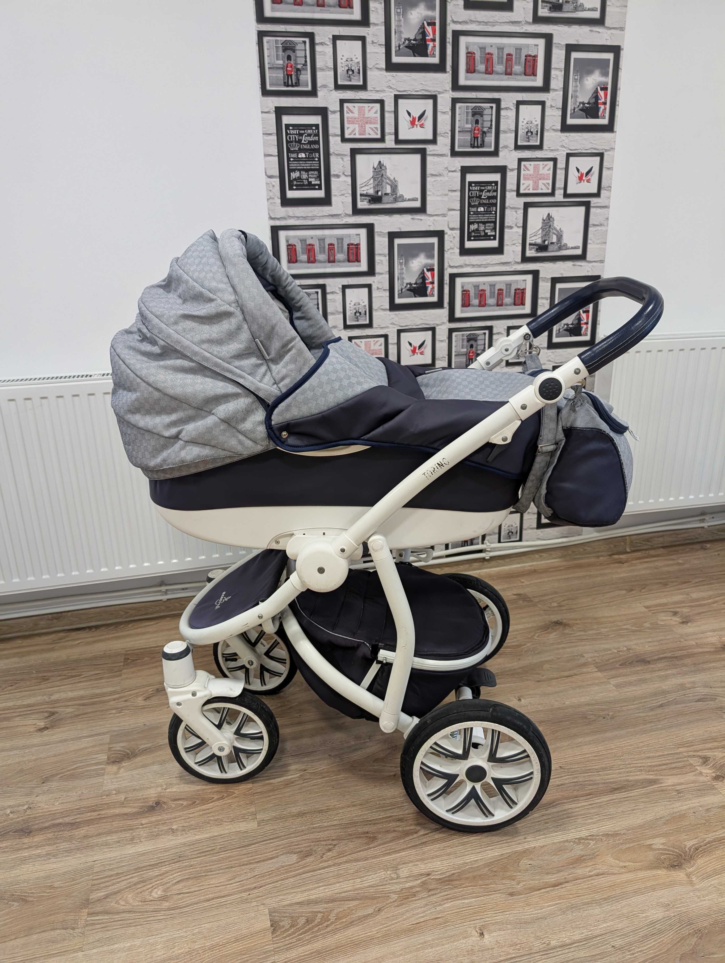 Sprzedam wózek Bebetto Torino 2w1 + fotelik Cybex z adapterami