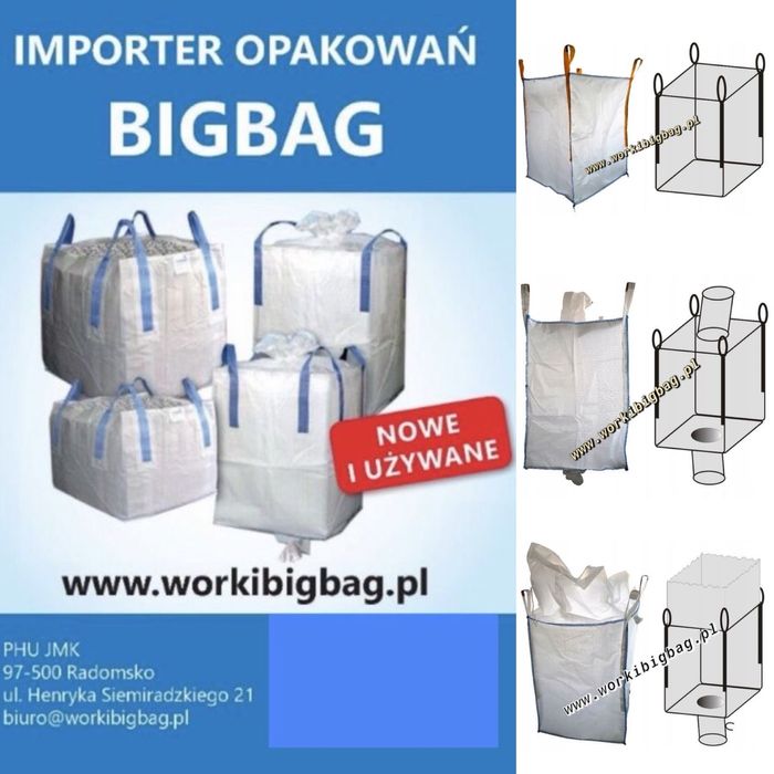 Worki Big Bag Bagi Folia CCM 500kg 750kg 1000kg bigbag Wysylka cala PL