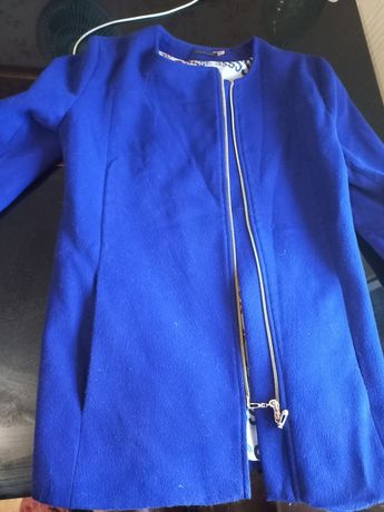 Синее женское пальто