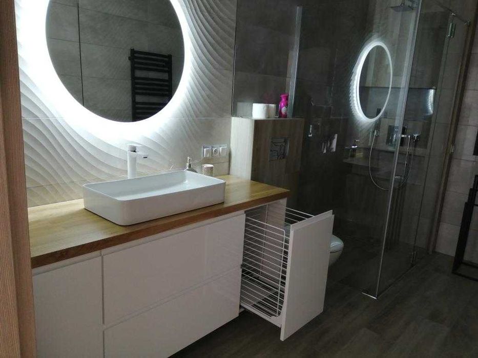 Szafka pod  umywalkę z koszem cargo - meble łazienkowe