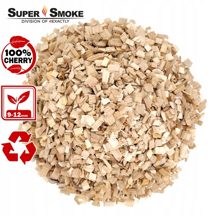 Zrębki Wędzarnicze Super Smoke CHERRY KL-10 (9-12mm) Large 6 Litrów