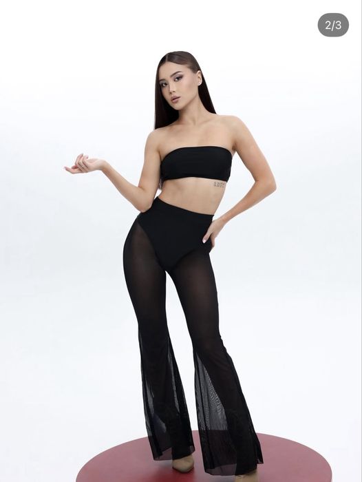 Craze штани в сітку кльош для танців hight heels прозорі з шортиками