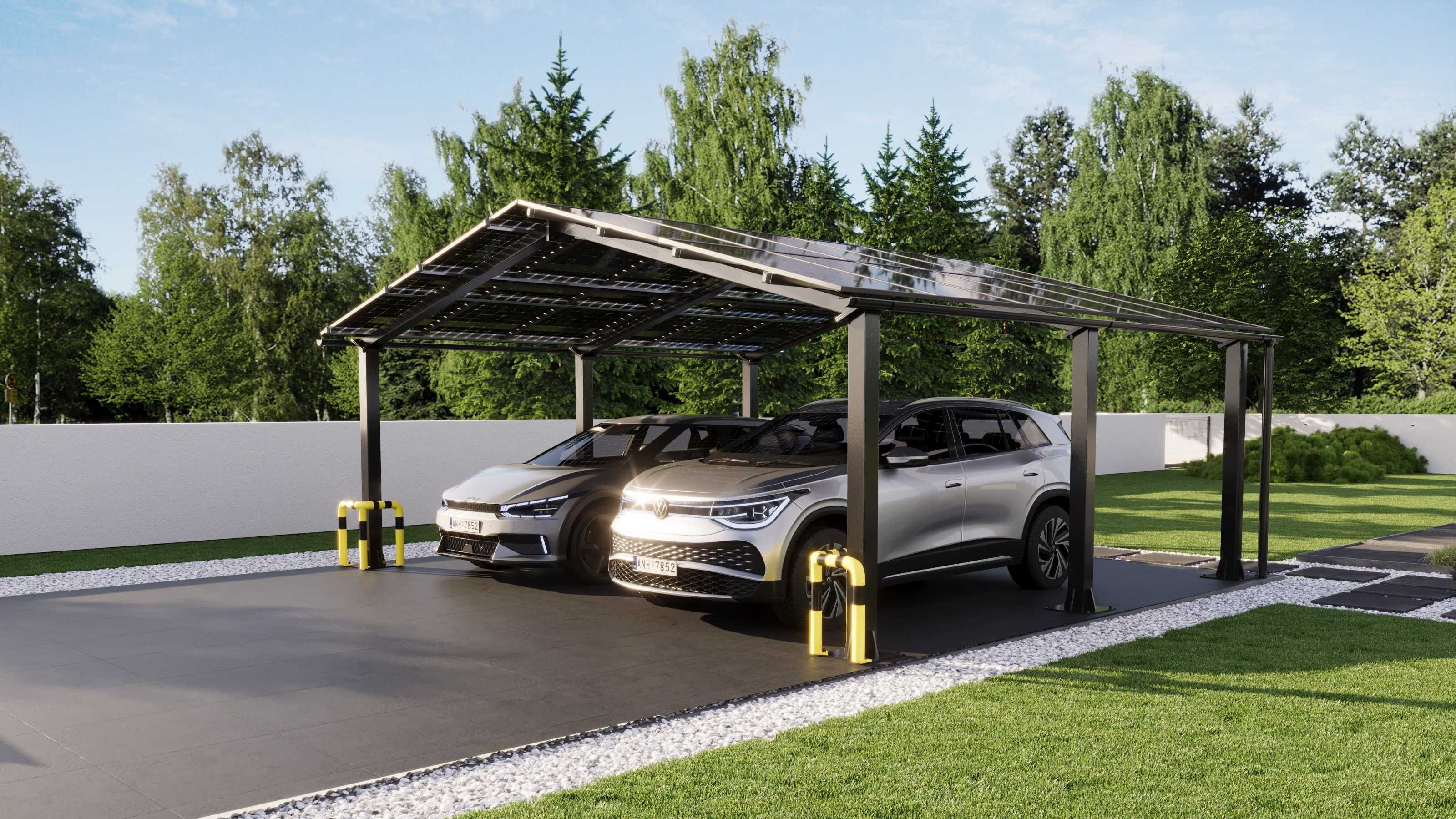 Wiata fotowoltaiczna / CARPORT / szczelna / 10 kWp