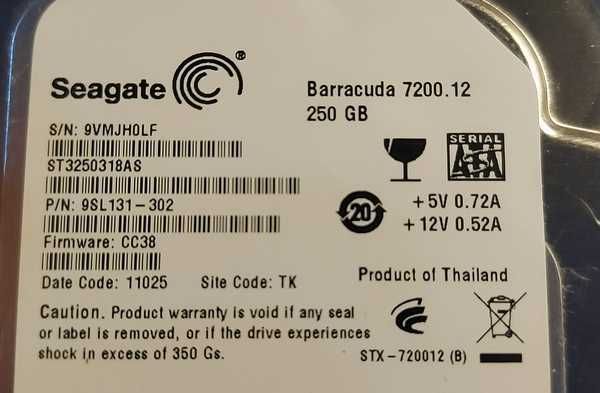 3,5" HDD жесткий диск Seagate 250Gb 7200об/мин.