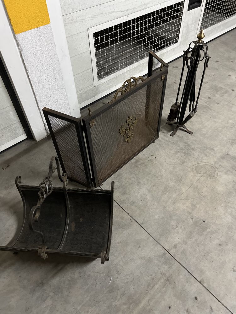 Grade de proteção e acessorios para lareira