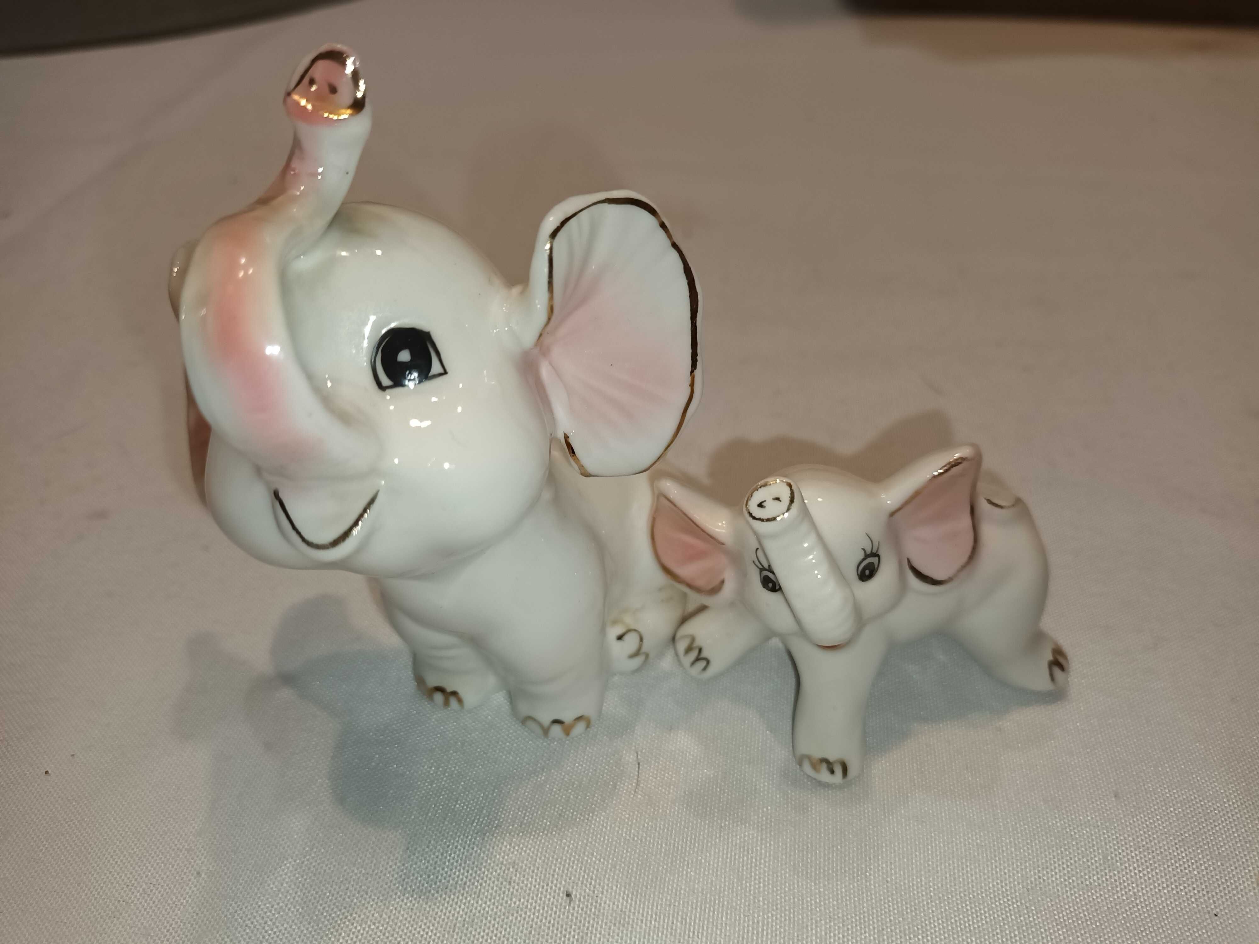 Słoń porcelanowy 2 sztuki