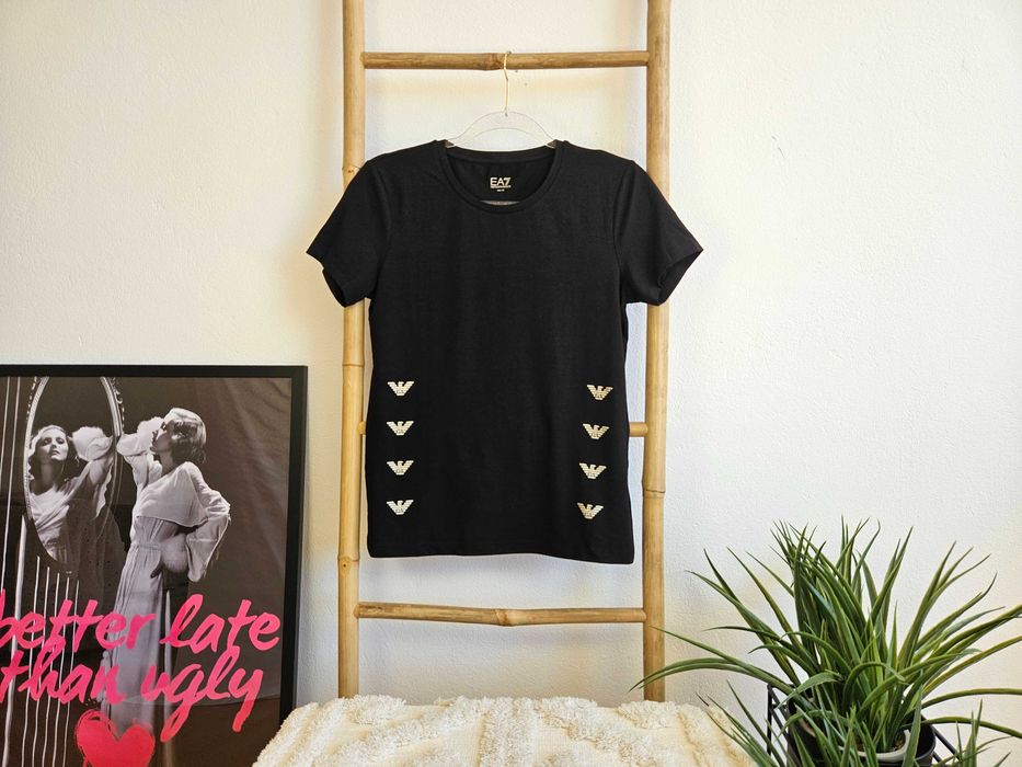 T-shirt EA7 Emporio Armani Preta Tamanho XS