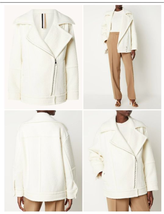 Молочне пальто jafea wool blend jacket від hugo boss L