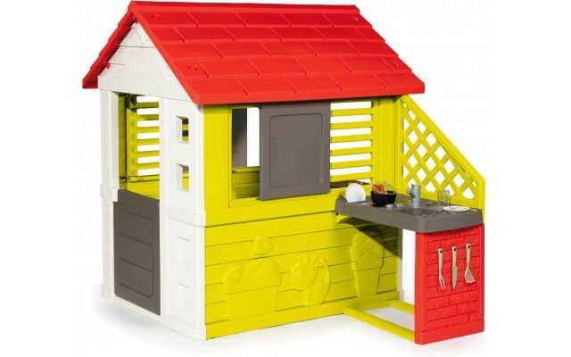 Детский домик для улицы Солнечный с летней кухней Smoby (810713)