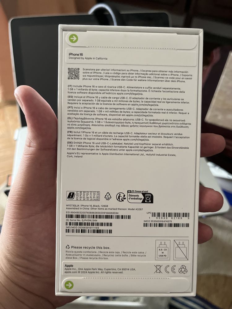 iPhone 16 128GB novo - SELADO
