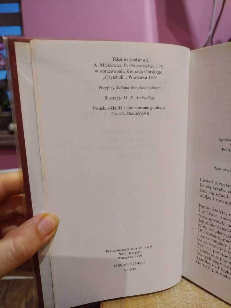 "Pan Tadeusz" Adam Mickiewicz