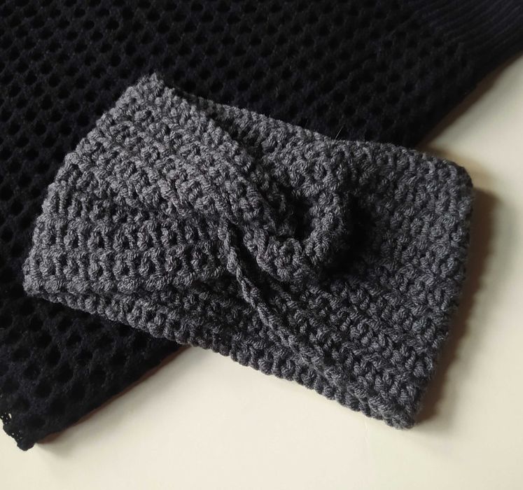 Szydełkowa Opaska Twist Przeplatana Handmade