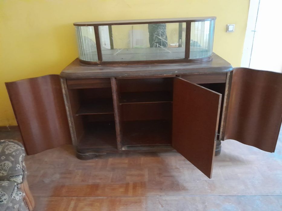 Zabytkowy kredens art deco z nadstawką