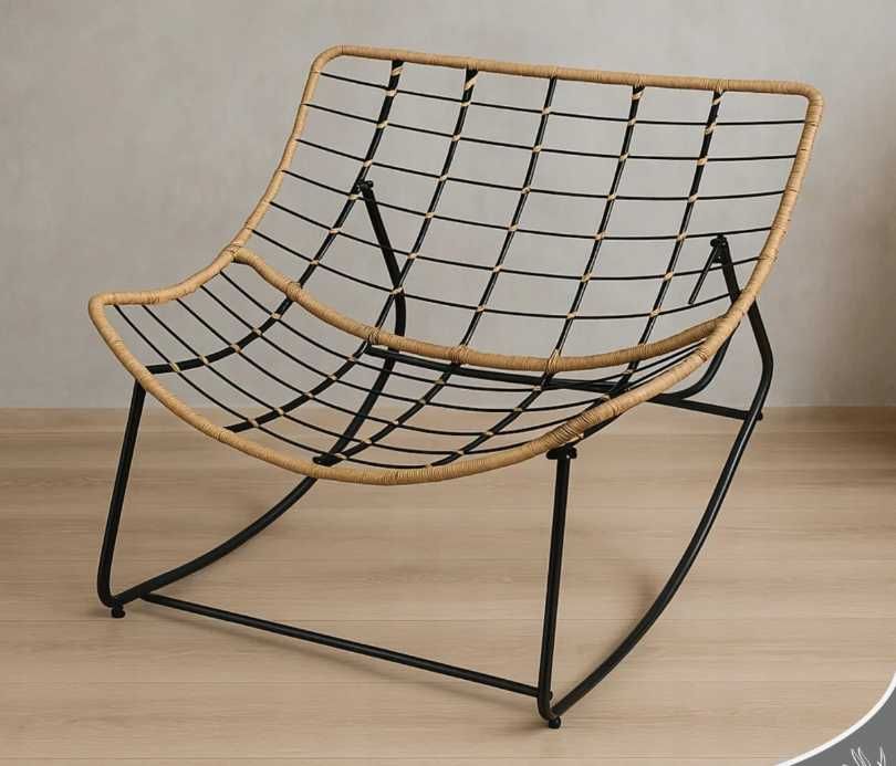 Fotel Leżak Ogrodowy Bujany Leżanka Do Salonu Na Taras BIAŁY/SZARY