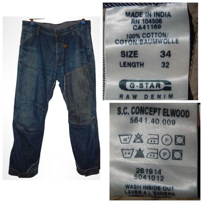 Y2K Винтажные джинсы G-STAR RAW S.C. Concept Elwood. Size W34 L32