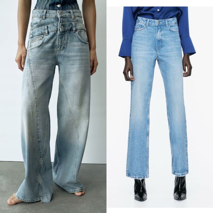 Джинси zara подвійним паском широкі 36 baggi