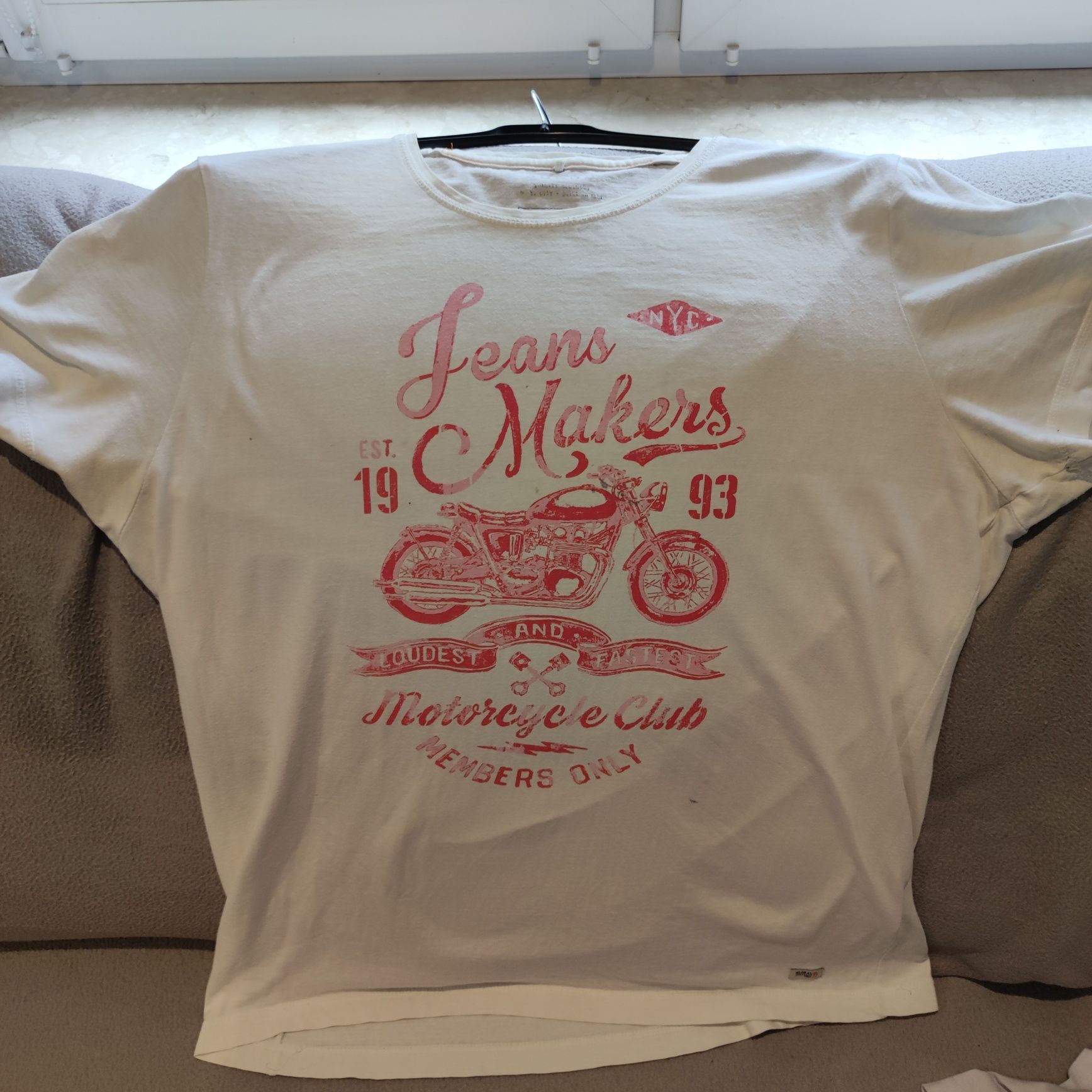 Biała koszulka T-shirt XL-L 2x55cm Wysyłka InPost